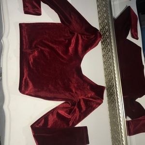 Cropped velvet shirt